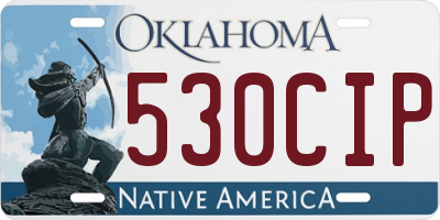 OK license plate 530CIP