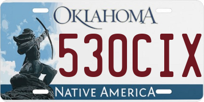 OK license plate 530CIX