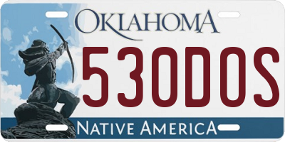 OK license plate 530DOS