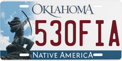 OK license plate 530FIA