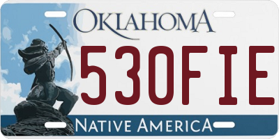 OK license plate 530FIE