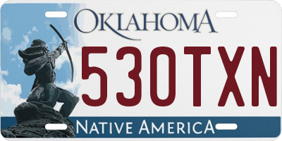 OK license plate 530TXN