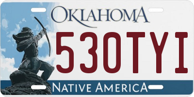 OK license plate 530TYI