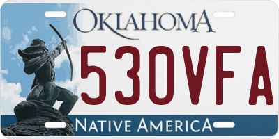 OK license plate 530VFA