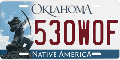 OK license plate 530WOF
