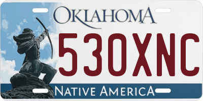 OK license plate 530XNC