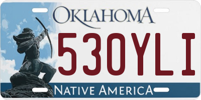 OK license plate 530YLI