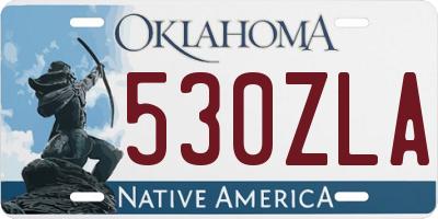 OK license plate 530ZLA