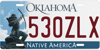 OK license plate 530ZLX