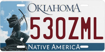 OK license plate 530ZML