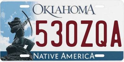 OK license plate 530ZQA