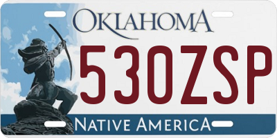 OK license plate 530ZSP