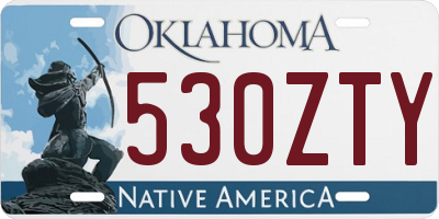 OK license plate 530ZTY