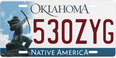 OK license plate 530ZYG