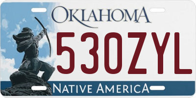 OK license plate 530ZYL