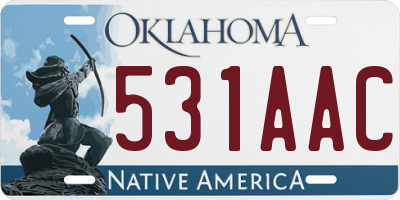 OK license plate 531AAC