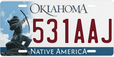 OK license plate 531AAJ