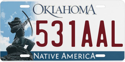 OK license plate 531AAL