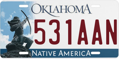 OK license plate 531AAN