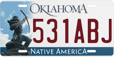 OK license plate 531ABJ