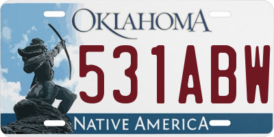 OK license plate 531ABW