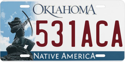 OK license plate 531ACA