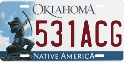 OK license plate 531ACG