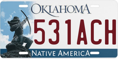 OK license plate 531ACH