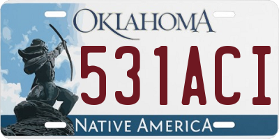 OK license plate 531ACI