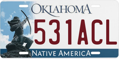 OK license plate 531ACL