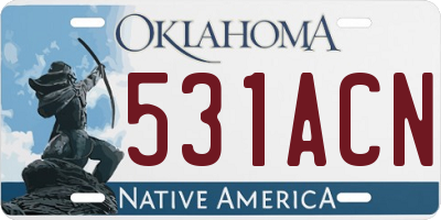 OK license plate 531ACN