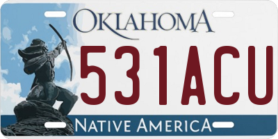 OK license plate 531ACU