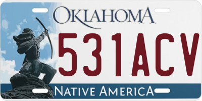 OK license plate 531ACV