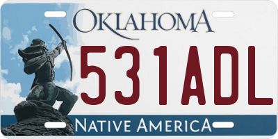 OK license plate 531ADL