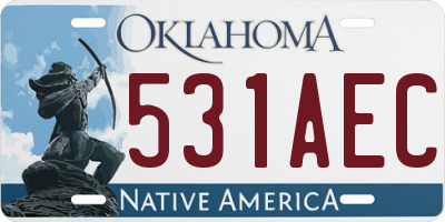 OK license plate 531AEC