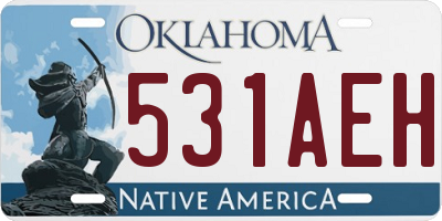 OK license plate 531AEH