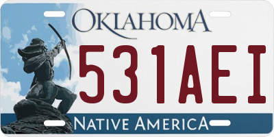 OK license plate 531AEI