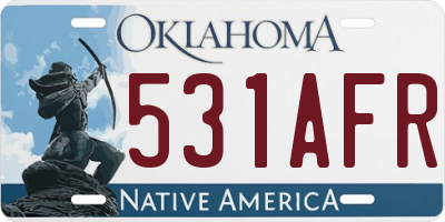 OK license plate 531AFR