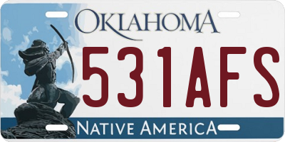 OK license plate 531AFS