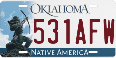 OK license plate 531AFW
