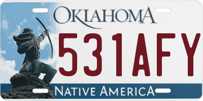 OK license plate 531AFY