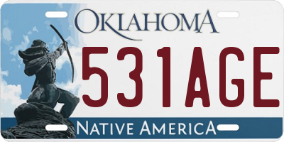 OK license plate 531AGE