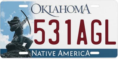 OK license plate 531AGL