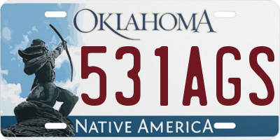 OK license plate 531AGS