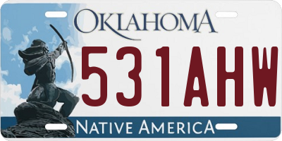 OK license plate 531AHW