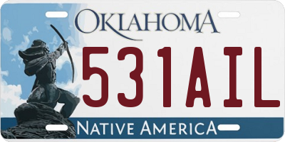 OK license plate 531AIL
