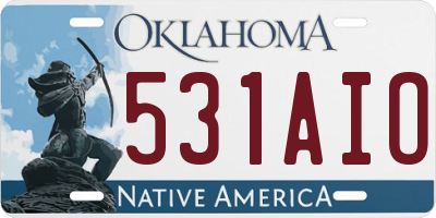 OK license plate 531AIO