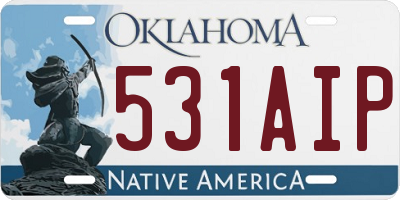 OK license plate 531AIP