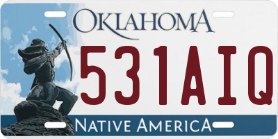 OK license plate 531AIQ
