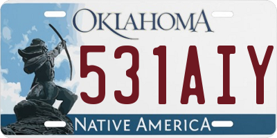 OK license plate 531AIY
